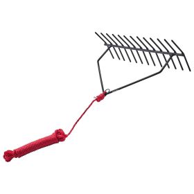 24x8.7 in Pond Aquatic Weed Rake Double-Sided Lake Weed Removal Rake 30ft Rope