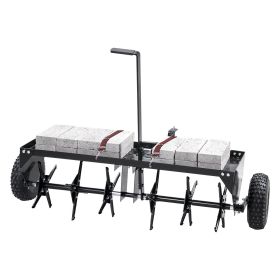VEVOR Tow Behind Plug Aerator, 40-Inch Tow Behind Lawn Plug Aerator with Universal Hitch, Pull Behind Aerator with Iron Spikes Alternately Arrang