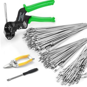 Cable Tie Gun Kit, Specialized Tool For Tightening And Cutting Stainless Steel Cable Ties
