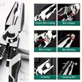 Slotted Pliers, Five-in-one Multi-functional Tool Set, Industrial-grade with PVC Handle, Professional Manual Tool