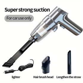 Car Mounted Vacuum Cleaner, Super Strong, High-power, High Suction, Dry And Wet Dual-purpose Sedan, Small, Mini, Handheld, Multifunctional, Porta (Color: Gray)