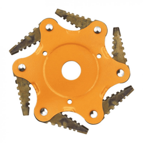 1pc Metal Trimmer Head; 6 Steel Razors Trimmer Head; Universal Weed Eater Blades Metal; 2.56inch. Professional Razor Trimmer Head; Garden Supplie (Color: PJL-440-1PCS, size: Yellow)
