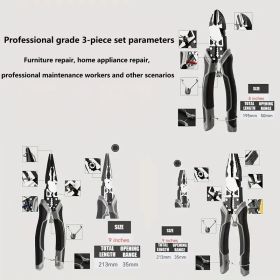 iger Pliers, Five In One Multifunctional Pliers Set, Industrial Grade with PVC Handle, Professional Manual Tools (Model: Multi-function Wire Cutter (Chromium Vanadium Steel))